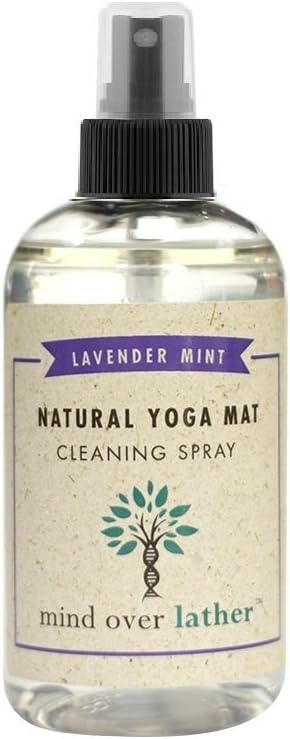 Yoga Mat Cleaner & Cleaning Spray 8oz 100% Natural Essential Oils | Lavender Mint | Cleans, Deodorizes & Restores All Mats | Non-Toxic
