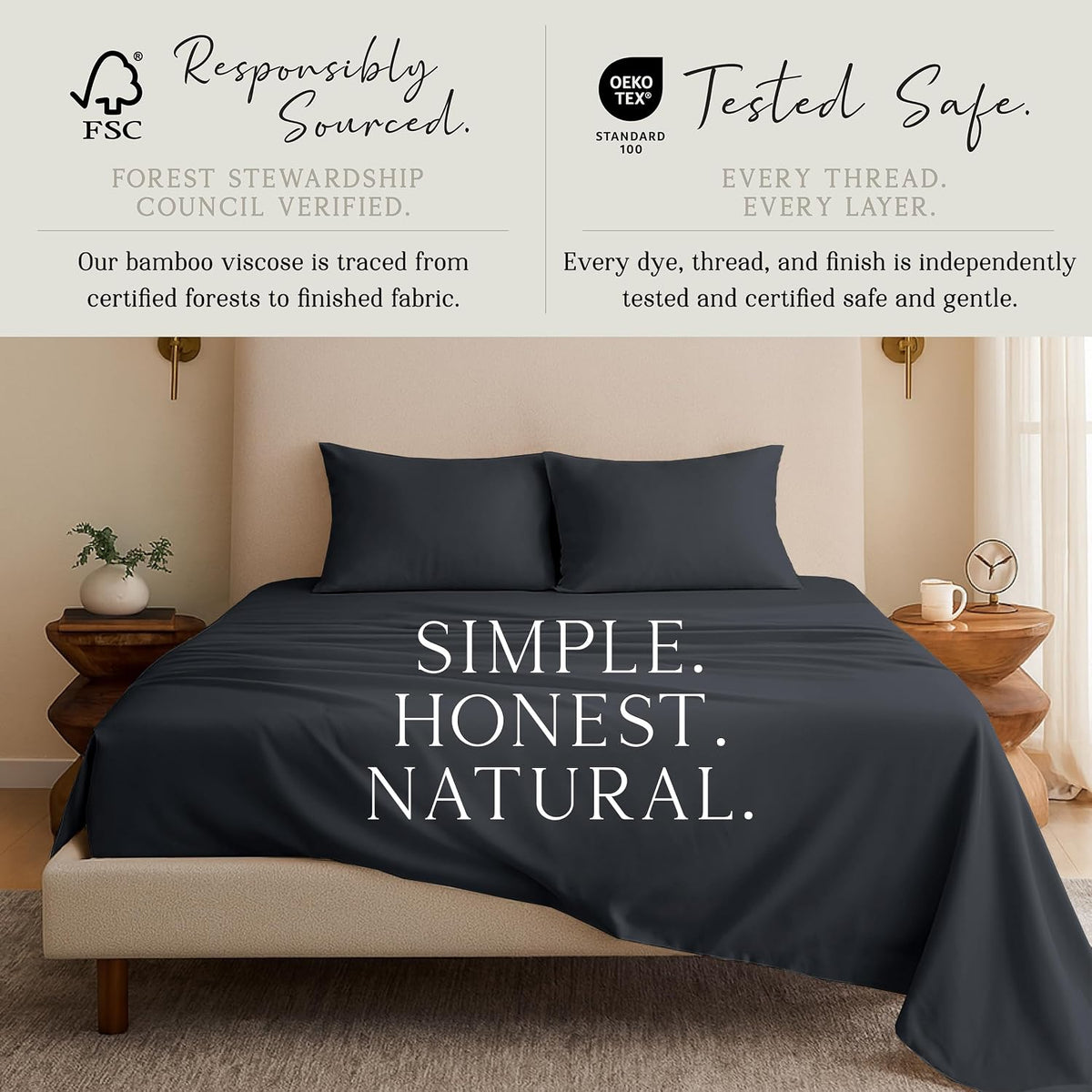 Luxury Bamboo Viscose King Size Pillowcase Set