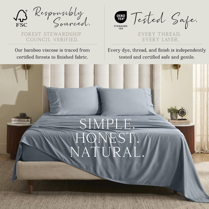 Luxury Bamboo Viscose King Size Pillowcase Set
