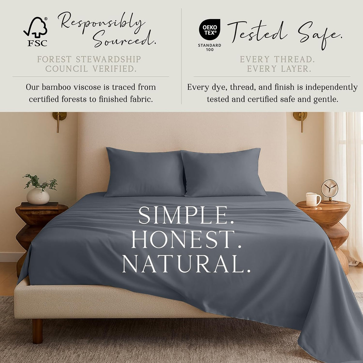 Luxury Bamboo Viscose King Size Pillowcase Set