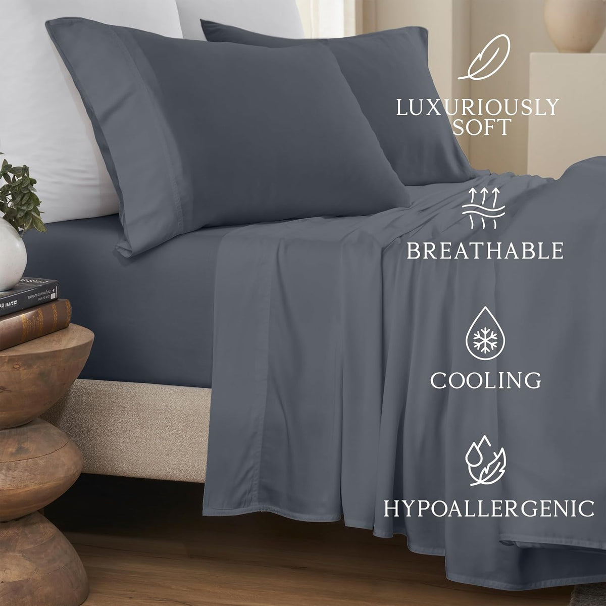 Luxury Bamboo Viscose King Size Pillowcase Set