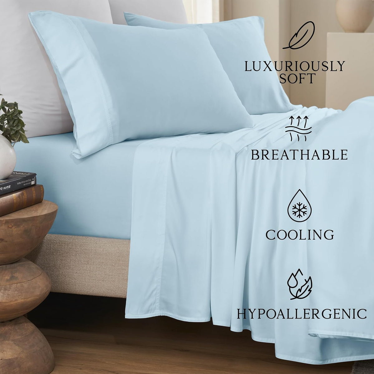 Luxury Bamboo Viscose King Size Pillowcase Set
