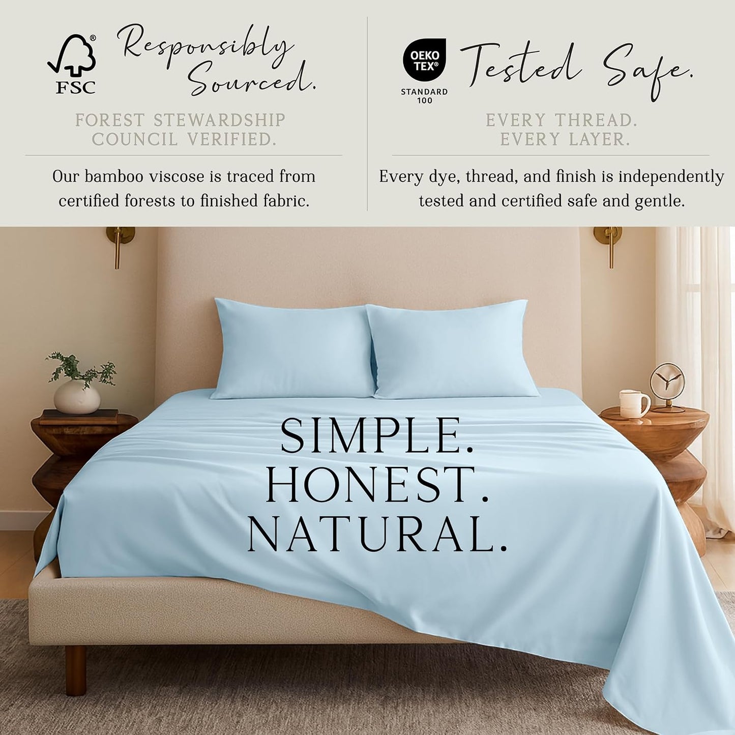 Luxury Bamboo Viscose King Size Pillowcase Set