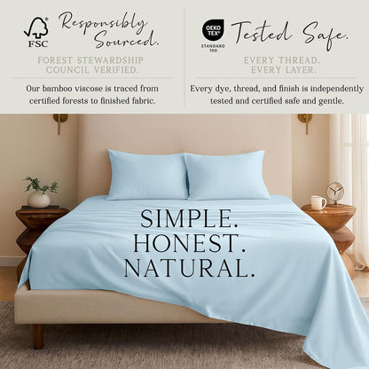 Luxury Bamboo Viscose King Size Pillowcase Set