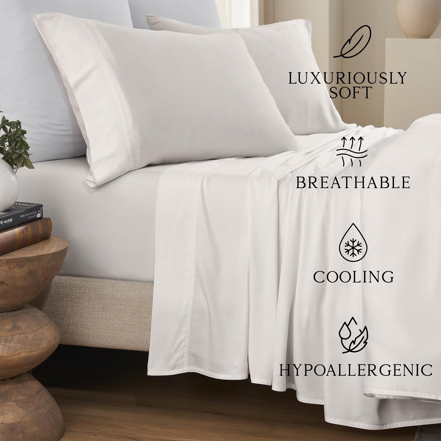 Luxury Bamboo Viscose King Size Pillowcase Set