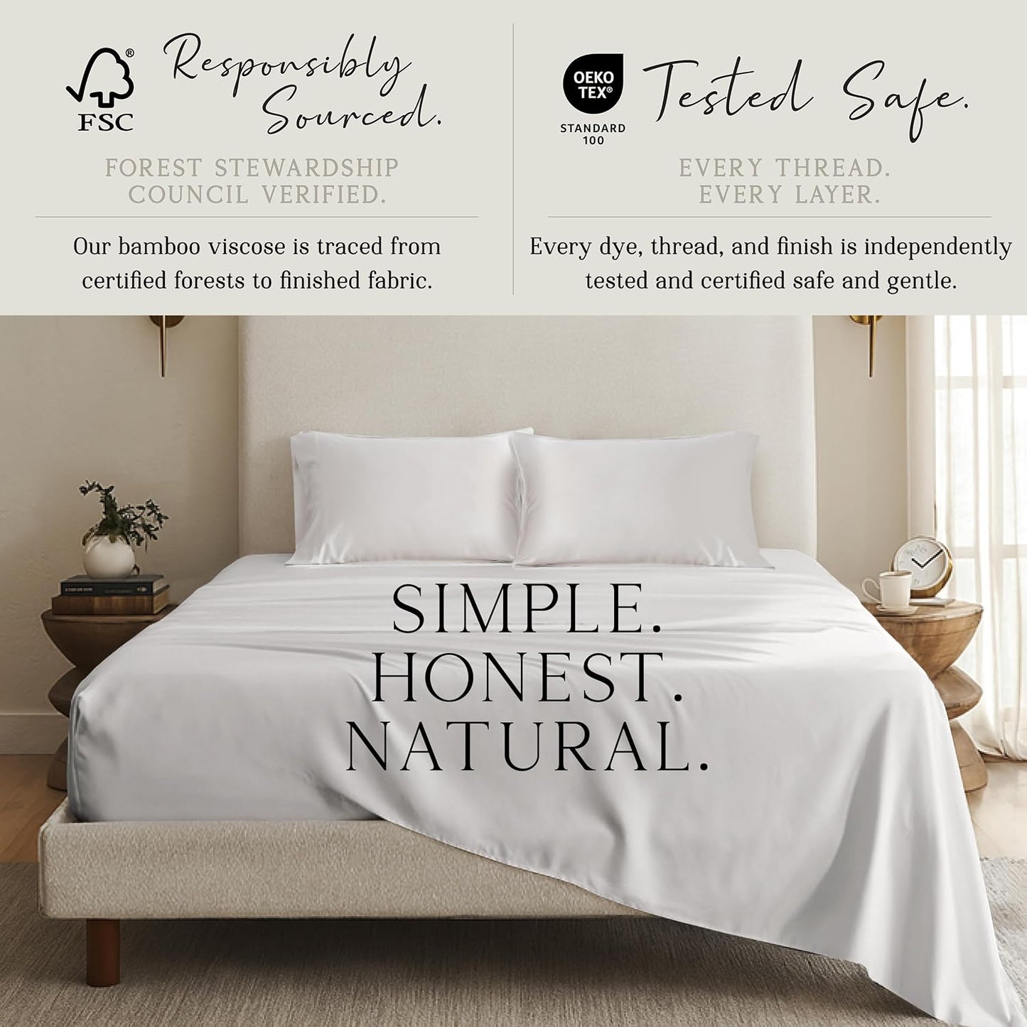 Luxury Bamboo Viscose King Size Pillowcase Set