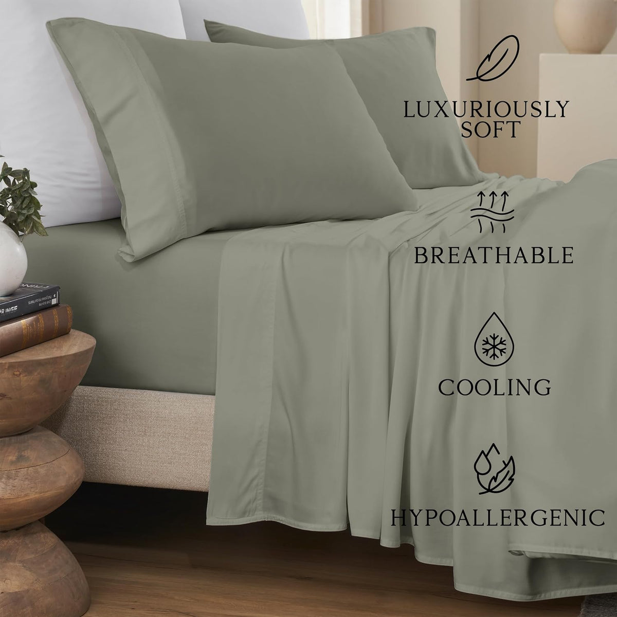 Luxury Bamboo Viscose King Size Pillowcase Set