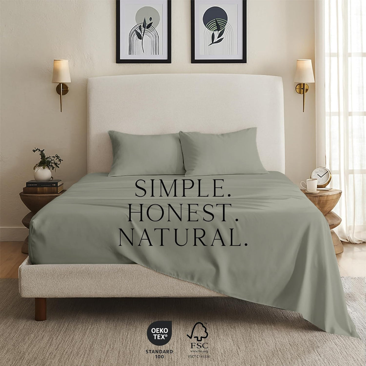 Luxury Bamboo Viscose King Size Pillowcase Set