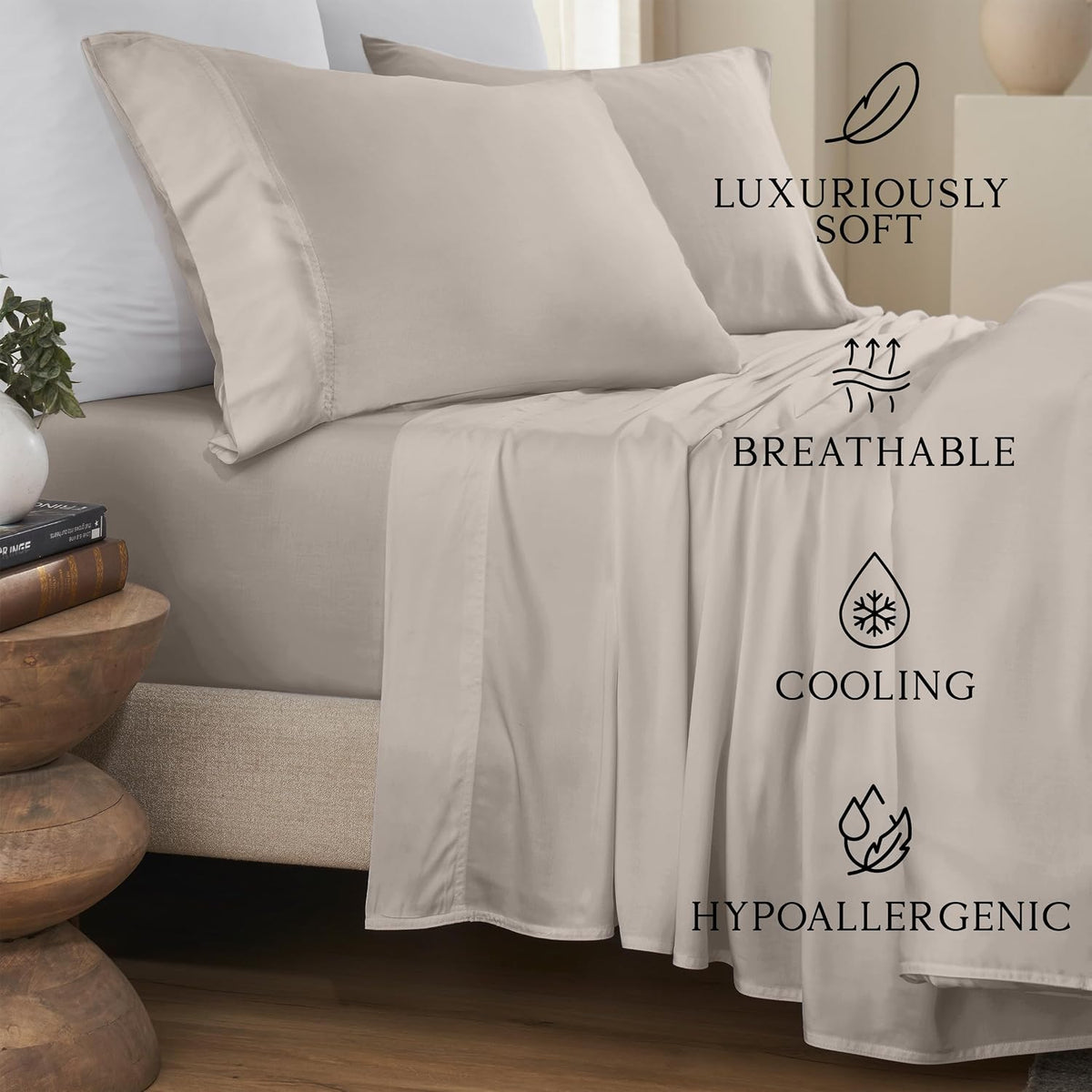 Luxury Bamboo Viscose King Size Pillowcase Set