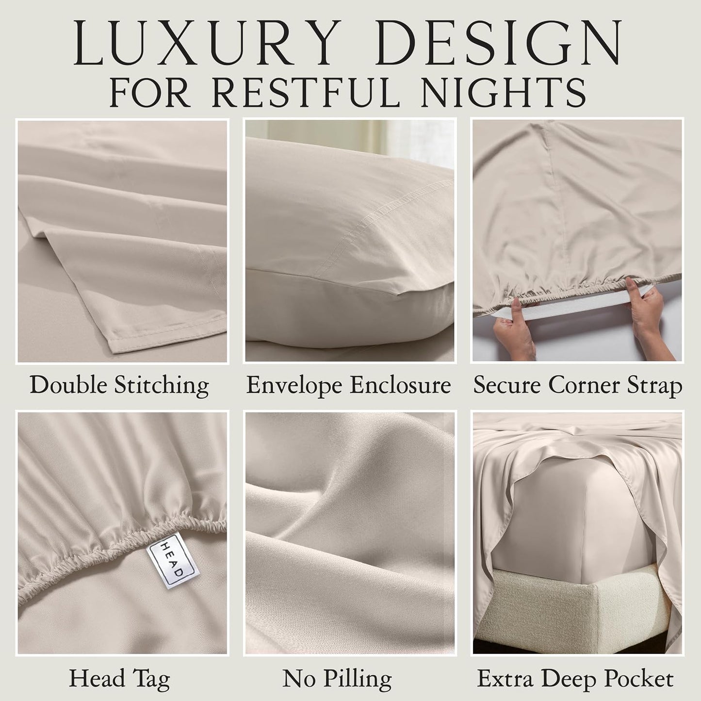 Luxury Bamboo Viscose King Size Pillowcase Set