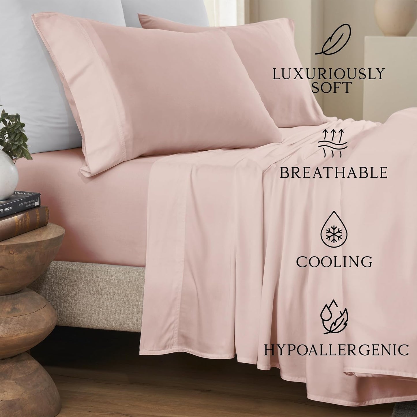 Luxury Bamboo Viscose King Size Pillowcase Set