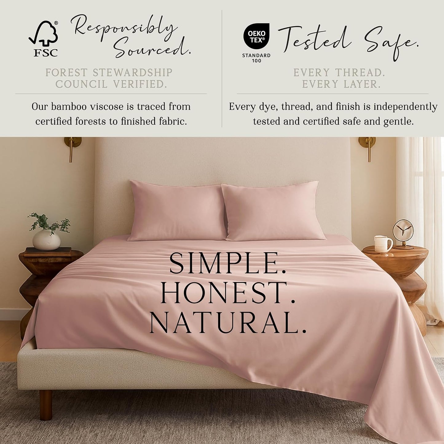 Luxury Bamboo Viscose King Size Pillowcase Set