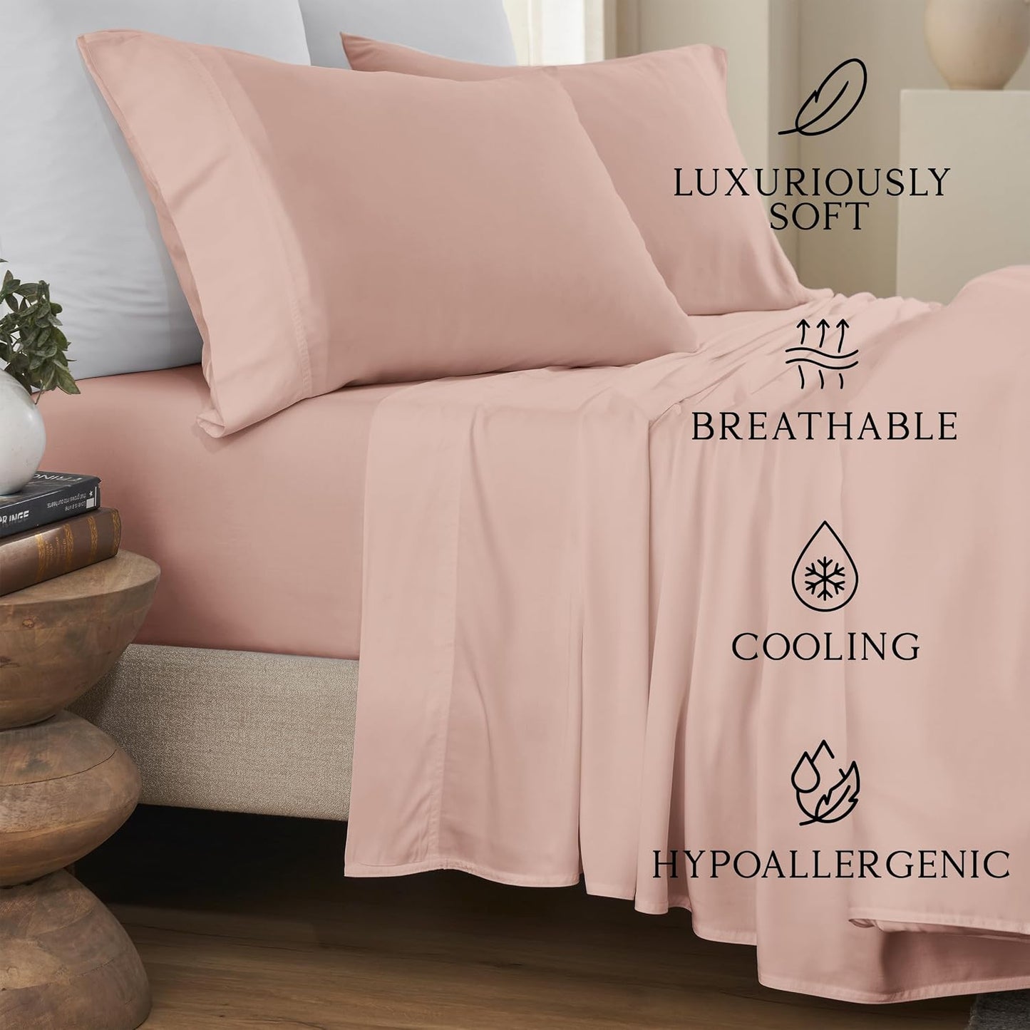 Luxury Bamboo Viscose King Size Pillowcase Set