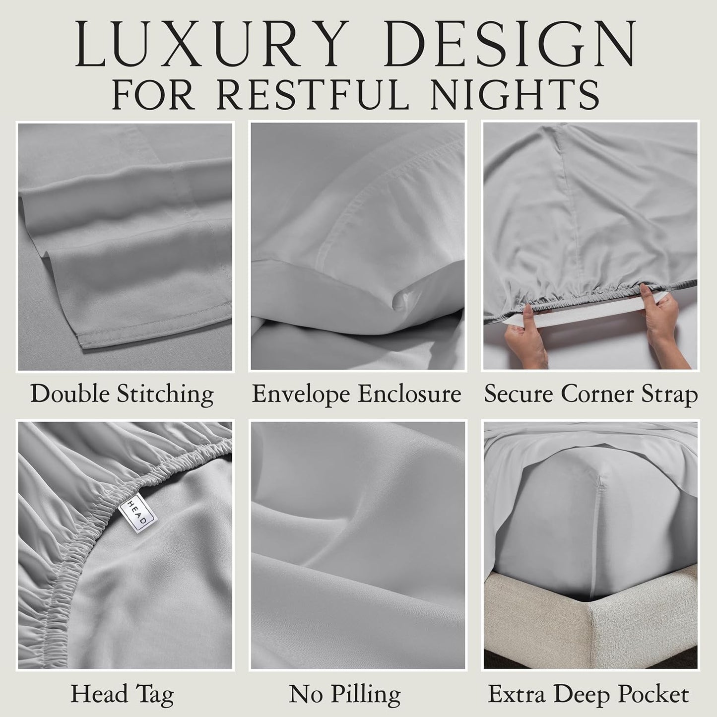 Luxury Bamboo Viscose King Size Pillowcase Set