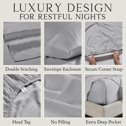 Luxury Bamboo Viscose King Size Pillowcase Set