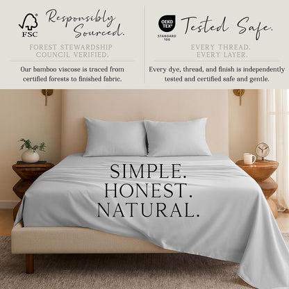 Luxury Bamboo Viscose King Size Pillowcase Set