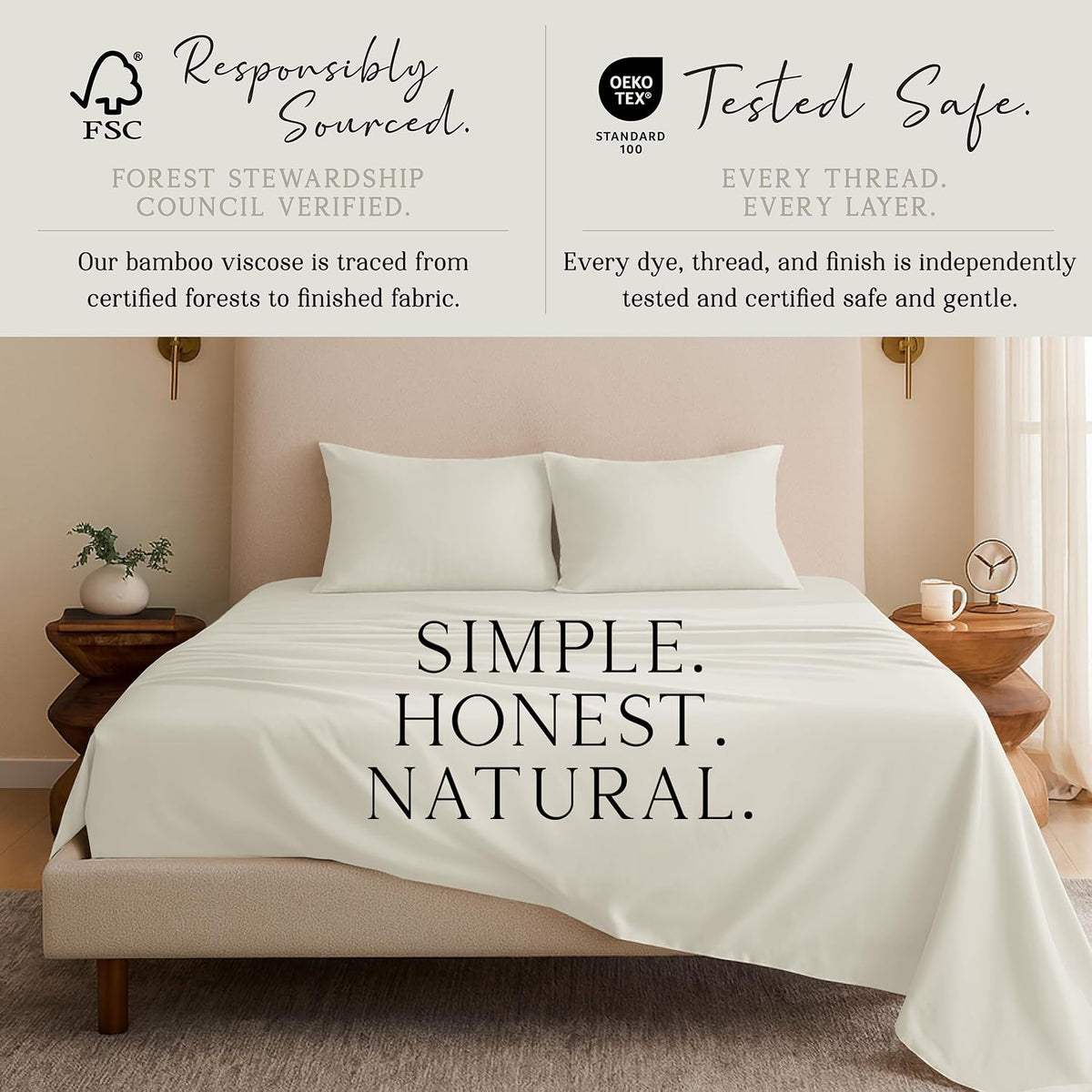 Luxury Bamboo Viscose King Size Pillowcase Set