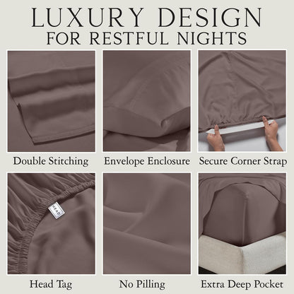 Luxury Bamboo Viscose King Size Pillowcase Set