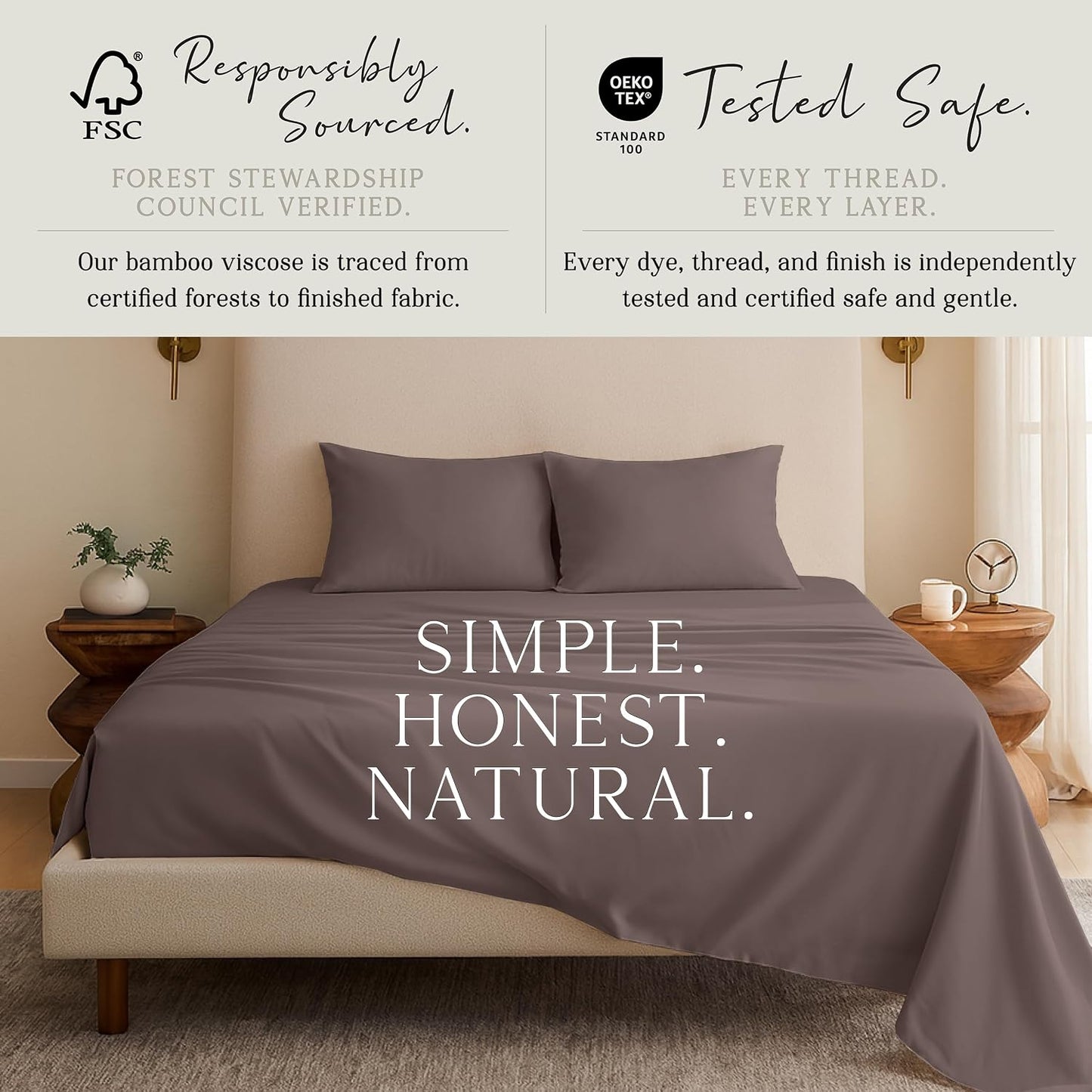 Luxury Bamboo Viscose King Size Pillowcase Set
