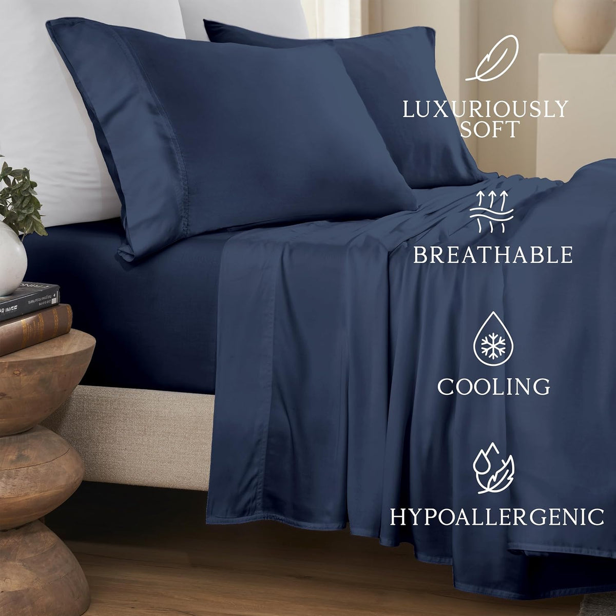 Luxury Bamboo Viscose King Size Pillowcase Set