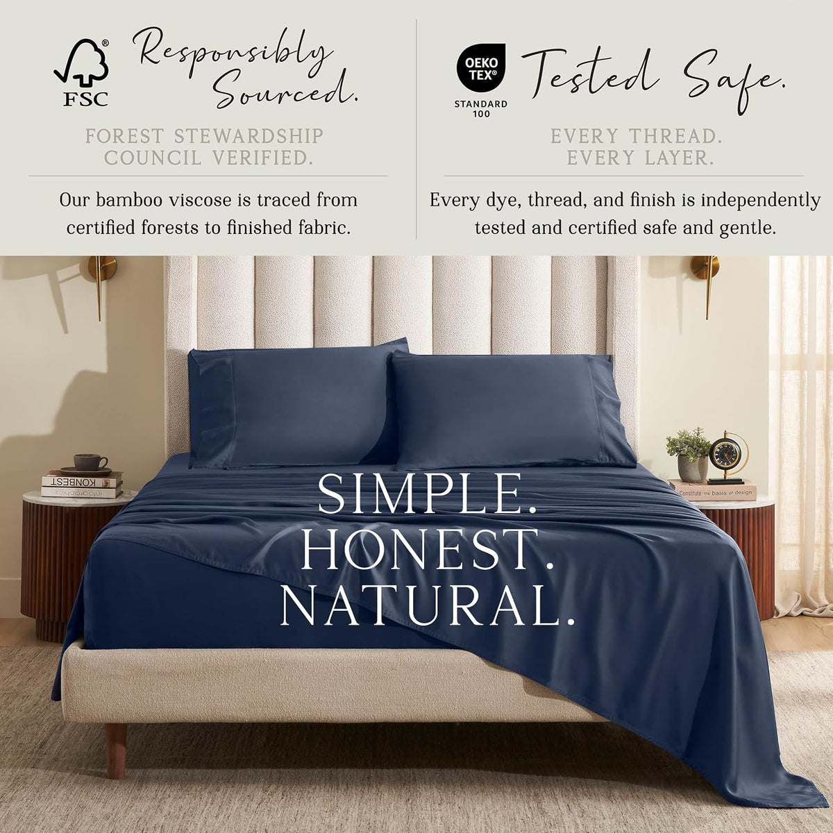 Luxury Bamboo Viscose King Size Pillowcase Set