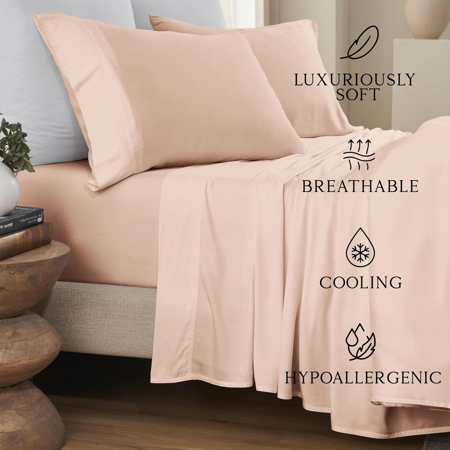 Luxury Bamboo Viscose King Size Pillowcase Set