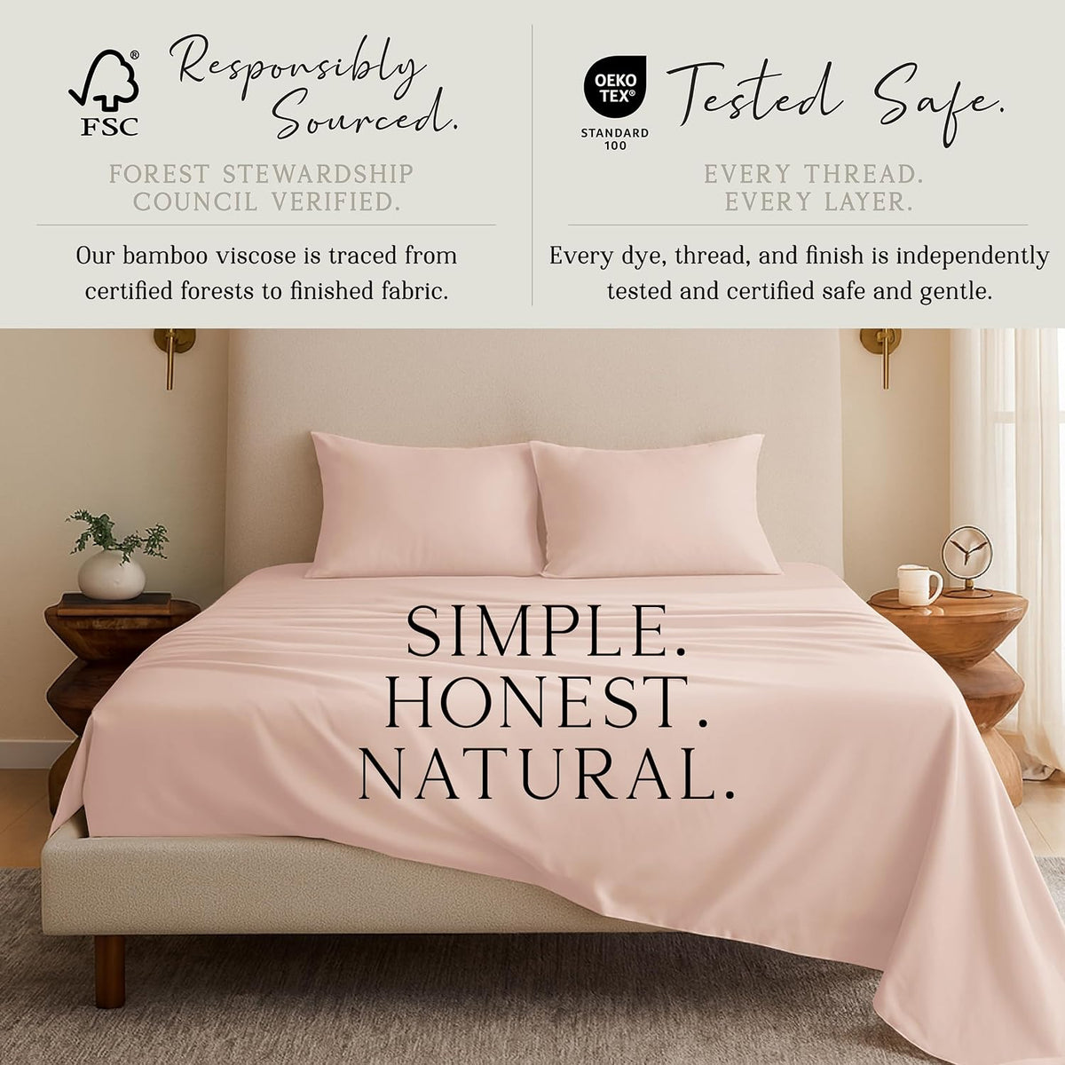 Luxury Bamboo Viscose King Size Pillowcase Set