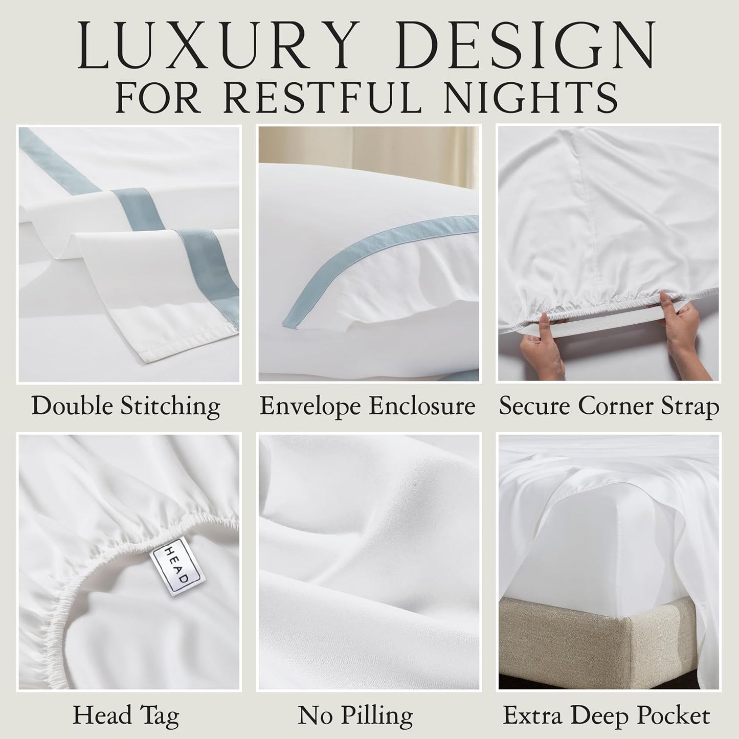 Luxury Bamboo Viscose King Size Pillowcase Set