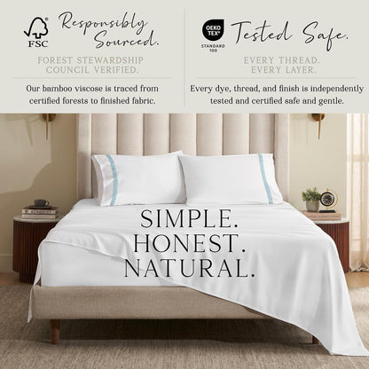 Luxury Bamboo Viscose King Size Pillowcase Set