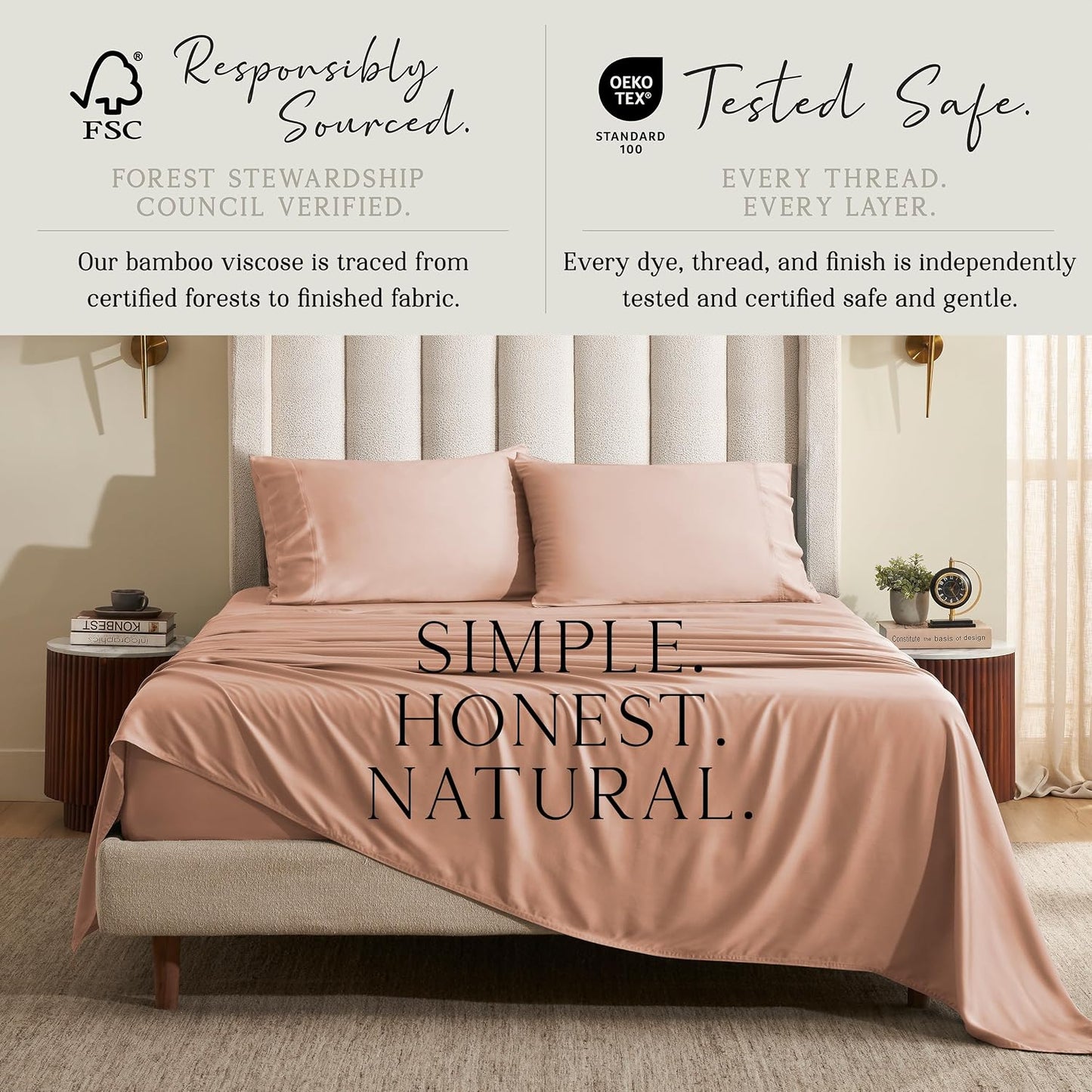 Luxury Bamboo Viscose King Size Pillowcase Set