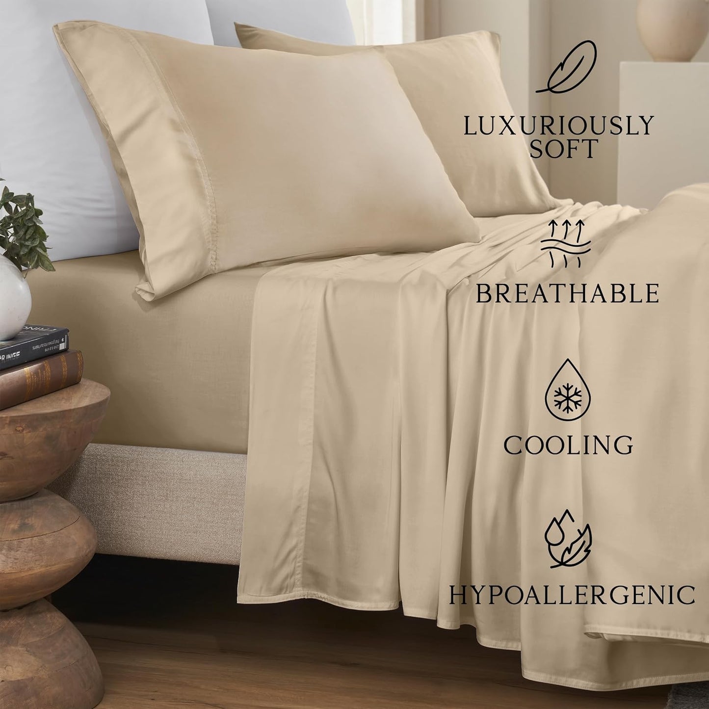 Luxury Bamboo Viscose King Size Pillowcase Set
