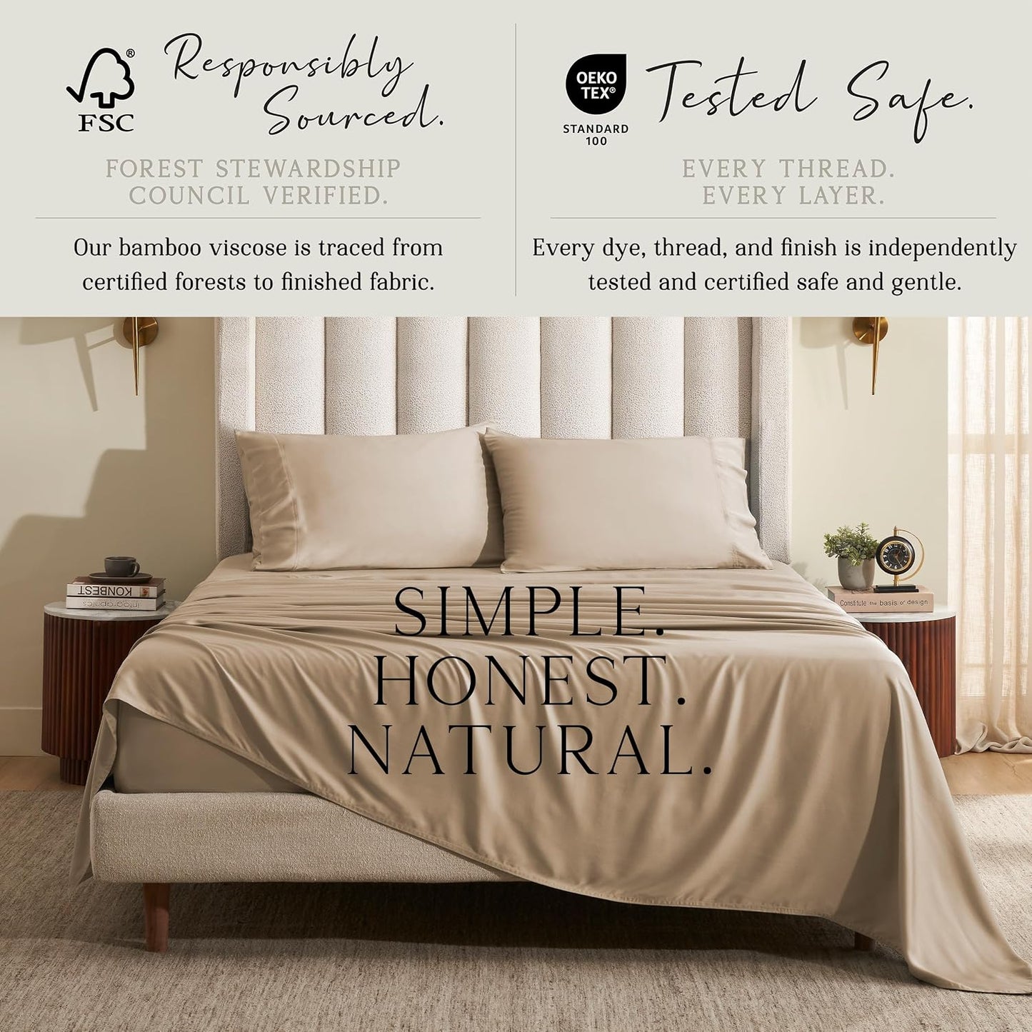Luxury Bamboo Viscose King Size Pillowcase Set