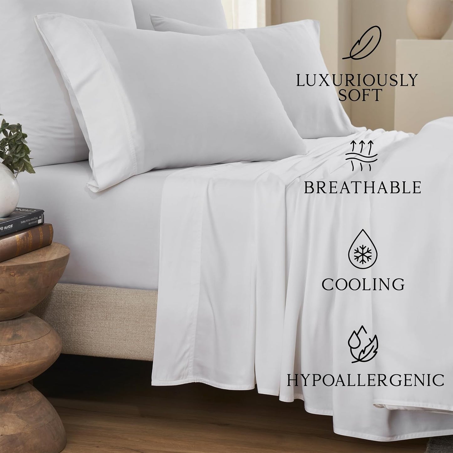 Luxury Bamboo Viscose King Size Pillowcase Set