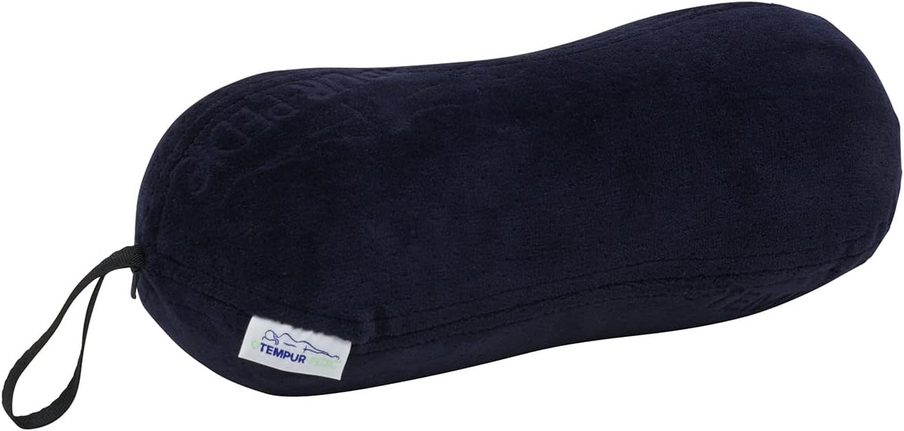 All-Purpose Memory Foam Travel Pillow, Peanut-Shaped Lumbar Pillow for Neck and Back Pressure Relief, Navy