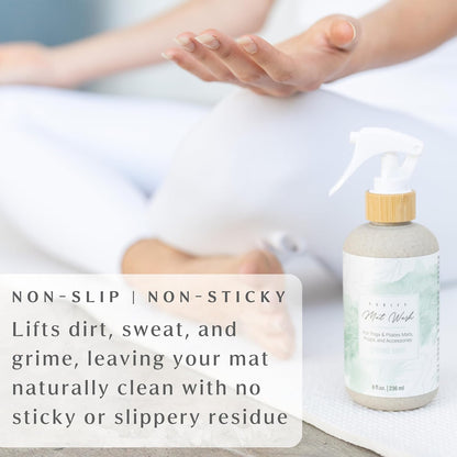 Organic Yoga Mat Cleaner Spray | 8oz Summer Bloom with Microfiber Cloth | Made in the USA | Safely and Effectively Cleans All Mats and Pilates + Yoga Accessories