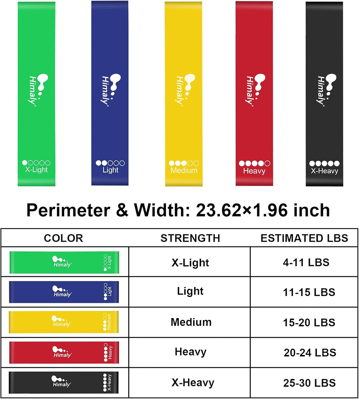 Resistance Bands Set, Exercise Bands Strength Training Fitness Bands Workout Elastic Bands with Legs Ankle Straps, Door Anchor, Handles & Carry Bag for Home Outdoor Workouts