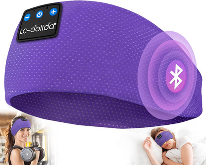 Sleep Headphones Headband Bluetooth 5.4, Sports Headband Earphones Wireless with Speaker Microphone USB C for Women Sleeping Gift Workout Jogging Yoga Insomnia Travel Meditation, Butterfly