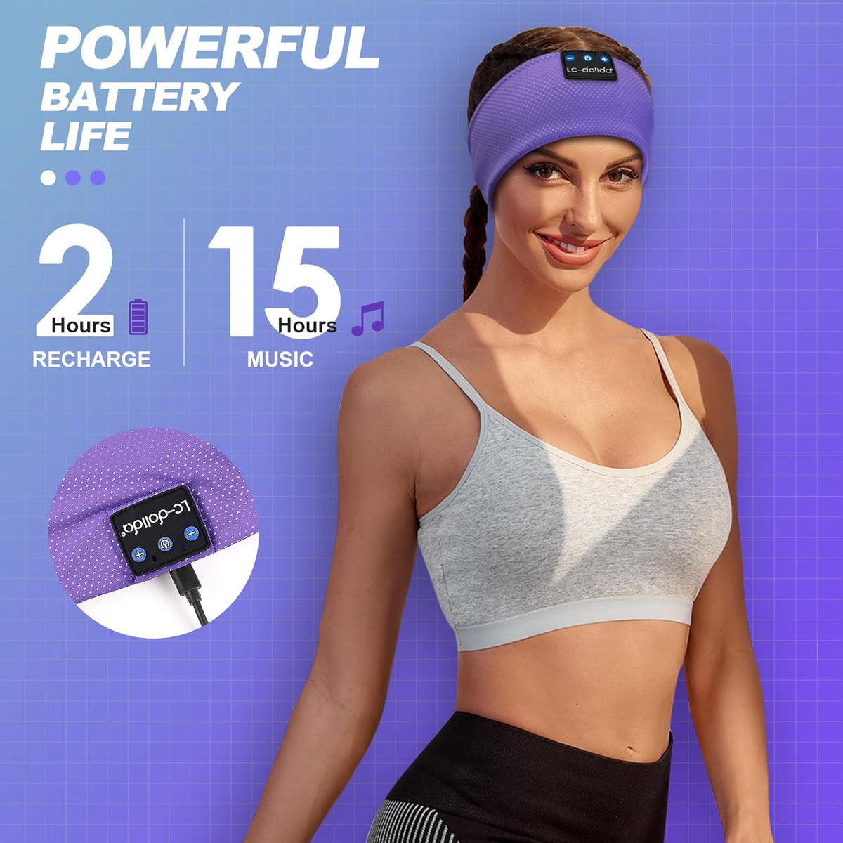 Sleep Headphones Headband Bluetooth 5.4, Sports Headband Earphones Wireless with Speaker Microphone USB C for Women Sleeping Gift Workout Jogging Yoga Insomnia Travel Meditation, Butterfly