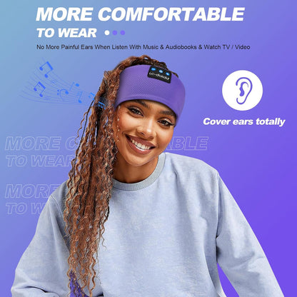 Sleep Headphones Headband Bluetooth 5.4, Sports Headband Earphones Wireless with Speaker Microphone USB C for Women Sleeping Gift Workout Jogging Yoga Insomnia Travel Meditation, Butterfly