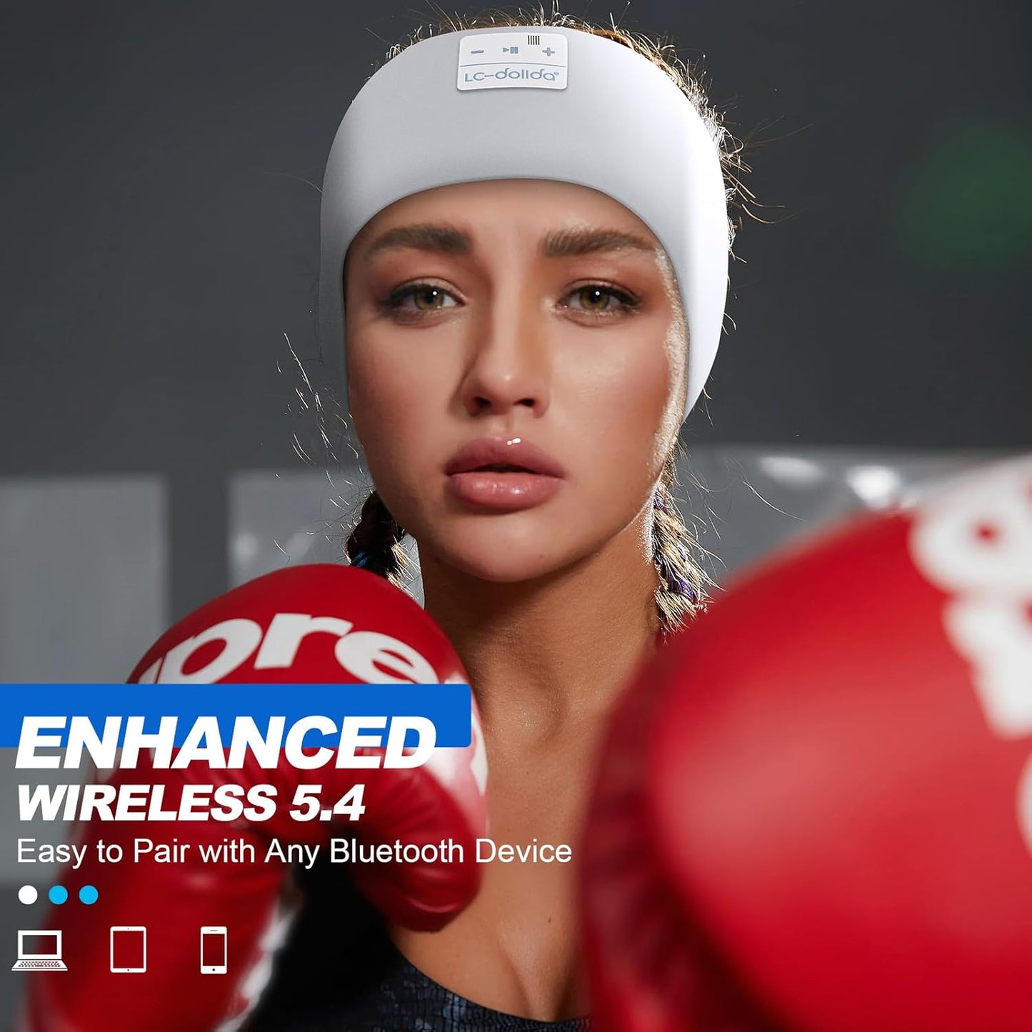 Sleep Headphones Headband Bluetooth 5.4, Sports Headband Earphones Wireless with Speaker Microphone USB C for Women Sleeping Gift Workout Jogging Yoga Insomnia Travel Meditation, Butterfly