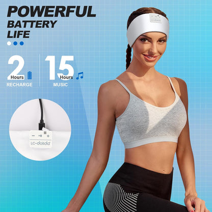 Sleep Headphones Headband Bluetooth 5.4, Sports Headband Earphones Wireless with Speaker Microphone USB C for Women Sleeping Gift Workout Jogging Yoga Insomnia Travel Meditation, Butterfly