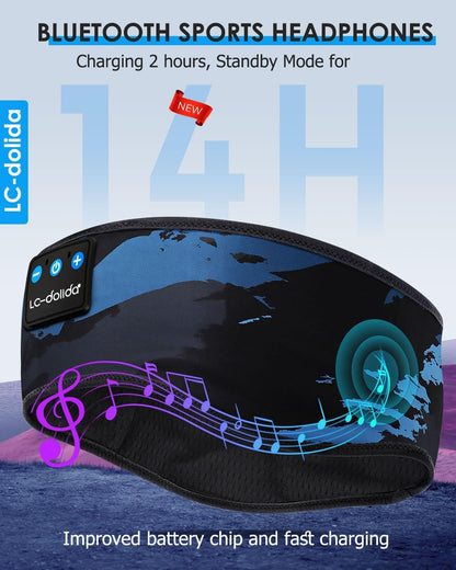 Sleep Headphones Headband Bluetooth 5.4, Sports Headband Earphones Wireless with Speaker Microphone USB C for Women Sleeping Gift Workout Jogging Yoga Insomnia Travel Meditation, Butterfly