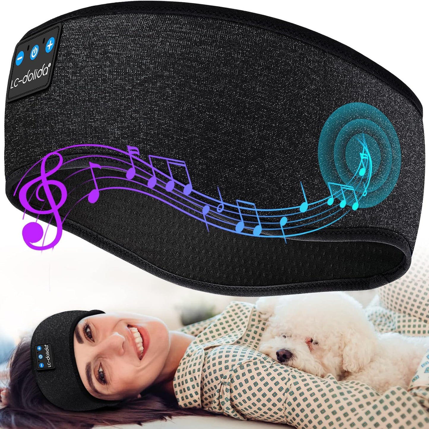 Sleep Headphones Headband Bluetooth 5.4, Sports Headband Earphones Wireless with Speaker Microphone USB C for Women Sleeping Gift Workout Jogging Yoga Insomnia Travel Meditation, Butterfly