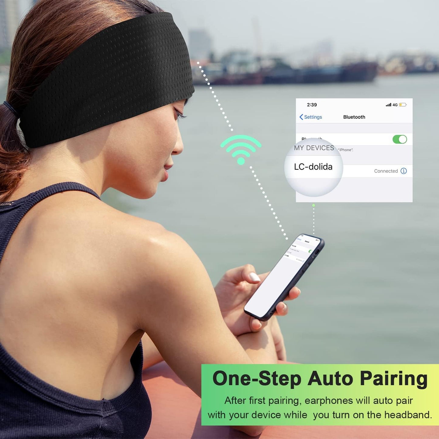 Sleep Headphones Headband Bluetooth 5.4, Sports Headband Earphones Wireless with Speaker Microphone USB C for Women Sleeping Gift Workout Jogging Yoga Insomnia Travel Meditation, Butterfly