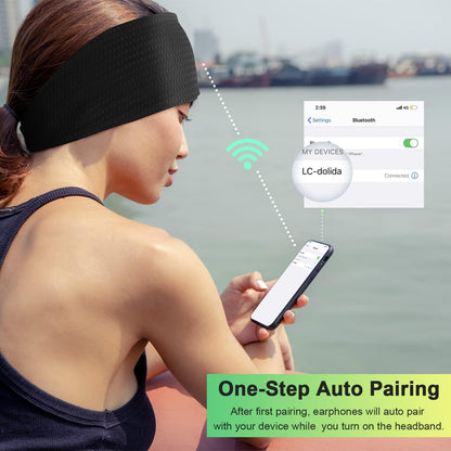 Sleep Headphones Headband Bluetooth 5.4, Sports Headband Earphones Wireless with Speaker Microphone USB C for Women Sleeping Gift Workout Jogging Yoga Insomnia Travel Meditation, Butterfly