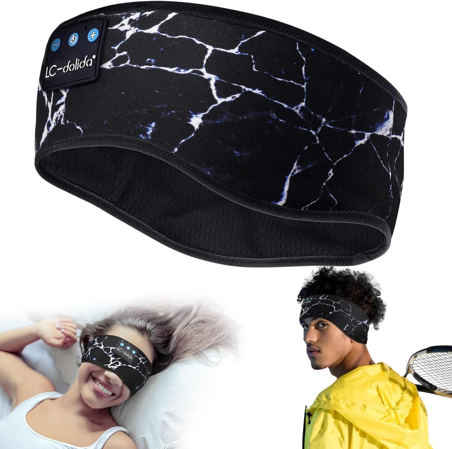Sleep Headphones Headband Bluetooth 5.4, Sports Headband Earphones Wireless with Speaker Microphone USB C for Women Sleeping Gift Workout Jogging Yoga Insomnia Travel Meditation, Butterfly