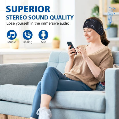 Sleep Headphones Headband Bluetooth 5.4, Sports Headband Earphones Wireless with Speaker Microphone USB C for Women Sleeping Gift Workout Jogging Yoga Insomnia Travel Meditation, Butterfly
