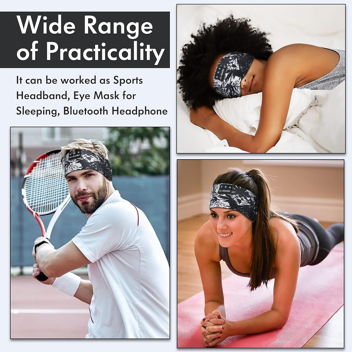 Sleep Headphones Headband Bluetooth 5.4, Sports Headband Earphones Wireless with Speaker Microphone USB C for Women Sleeping Gift Workout Jogging Yoga Insomnia Travel Meditation, Butterfly