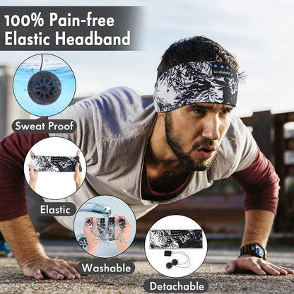 Sleep Headphones Headband Bluetooth 5.4, Sports Headband Earphones Wireless with Speaker Microphone USB C for Women Sleeping Gift Workout Jogging Yoga Insomnia Travel Meditation, Butterfly