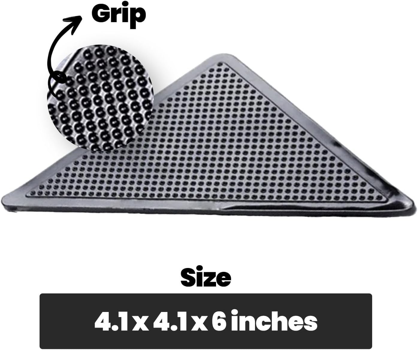 ® Heavy Duty Non-Slip Reusable Rug Corner Pads - Double-Sided Adhesive Pad for Corners and Sides on Hardwood Floors, Area Rugs - Keep Your Rug in Place (Pack of 4)